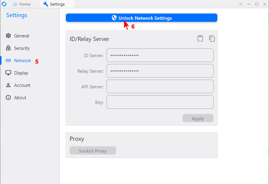 تصویر تنظیمات rustDesk